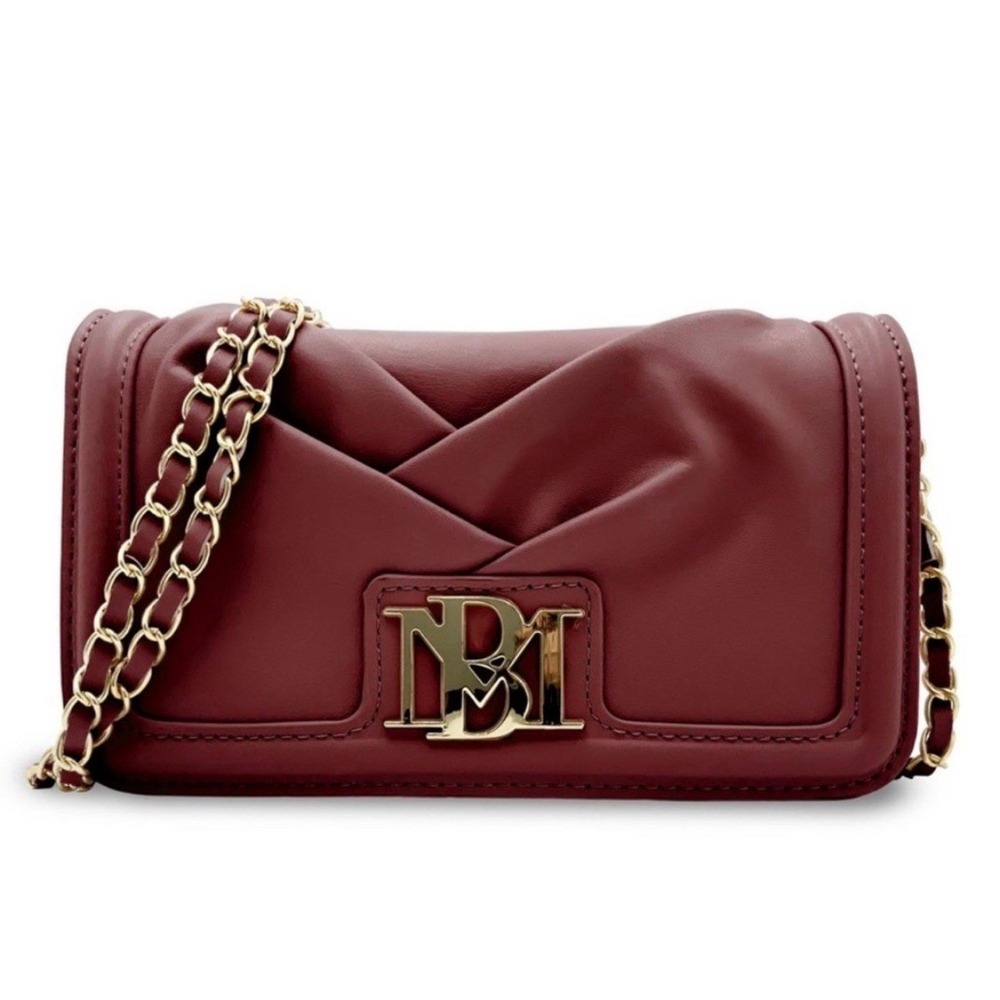NWT $129 MSRP Badgley Mischka‎ Small Pleated Crossbody bag chain Strap Wedding